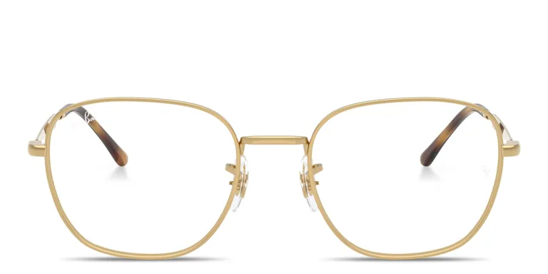 Shop Ray-Ban Optics Unisex Square Eyeglasses in Gold online.