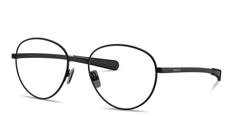 Shop Moncler Logo Signature Unisex Panthos Eyeglasses in Black online.