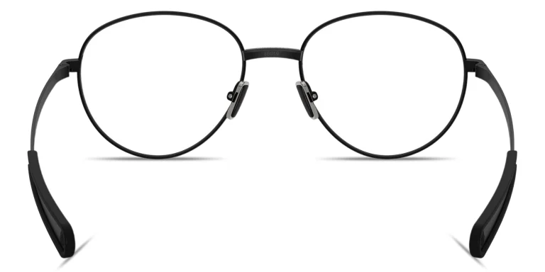 Shop Moncler Logo Signature Unisex Panthos Eyeglasses in Black online.