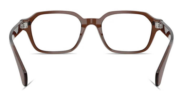 Shop Moncler Logo Signature Unisex Irregular Eyeglasses in Brown online.