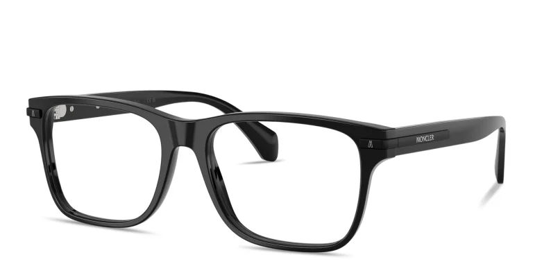 Shop Moncler Logo Signature Unisex Pillow Eyeglasses in Black online.
