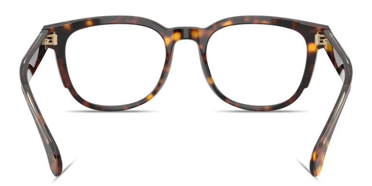 Shop Moncler Logo Signature Unisex Square Eyeglasses in Tortoise online.