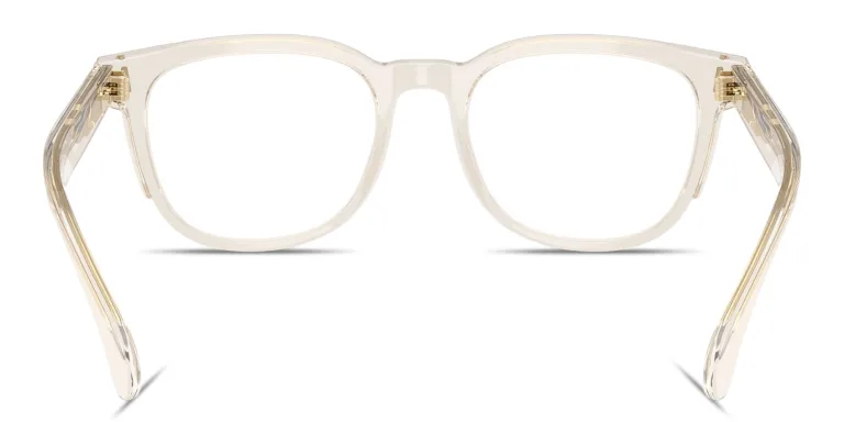 Shop Moncler Logo Signature Unisex Square Eyeglasses in Gold online.