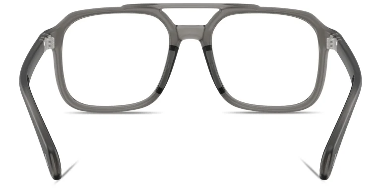 Shop Moncler Logo Signature Unisex Square Eyeglasses in Grey online.