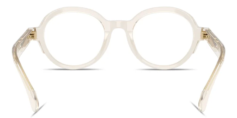 Shop Moncler Logo Signature Unisex Round Eyeglasses in Gold online.