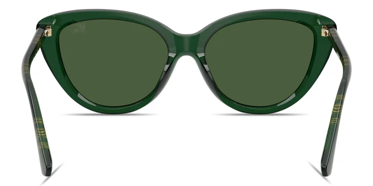 Shop BURBERRY Logo Lettering Cat-Eye Sunglasses in Green online.