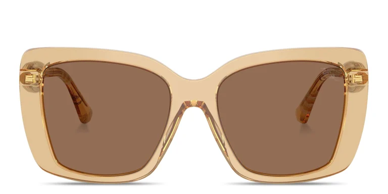 Shop BURBERRY Vintage Check Oversized Square Sunglasses in Brown online.