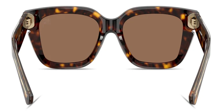 Shop BURBERRY Logo Signature Square Sunglasses in Havana online.