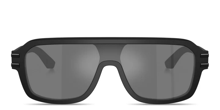 Shop Dolce & Gabbana DG Emblem Aviator Sunglasses in Black online.