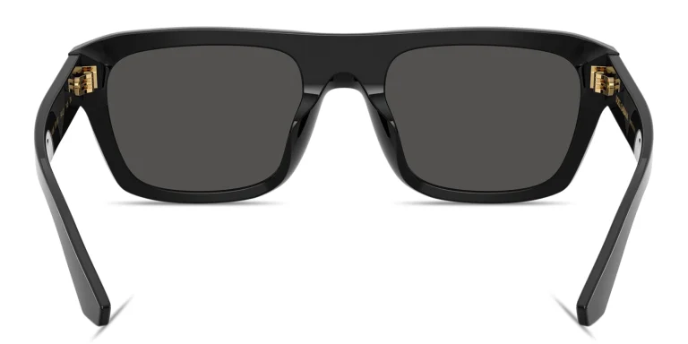 Shop Dolce & Gabbana DG Motif Rectangle Sunglasses in Black online.