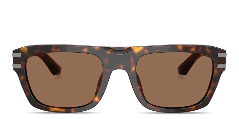 Shop Dolce & Gabbana DG Motif Rectangle Sunglasses in Havana online.