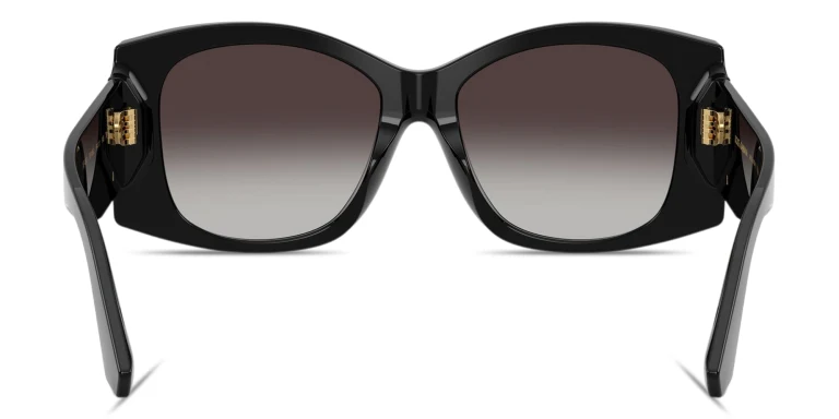 Shop Dolce & Gabbana DG Logo Cat-Eye Sunglasses in Black online.
