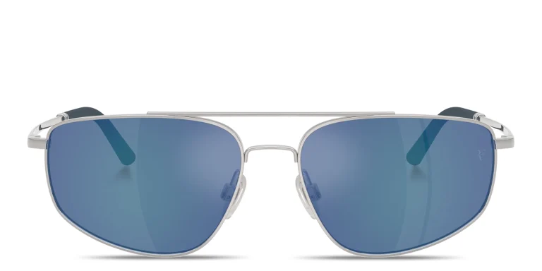 Shop OLIVER PEOPLES Unisex Aviator Sunglasses in Silver online.