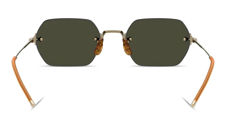 Shop OLIVER PEOPLES TK-13 Unisex Rimless Irregular Sunglasses in Gold online.
