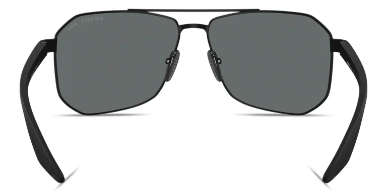 Shop Prada Linea Rossa Logo Signature Pilot Sunglasses in Black online.