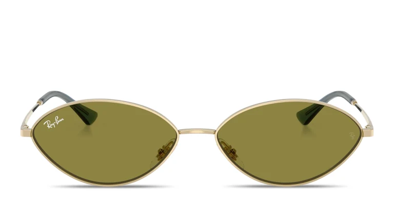 Shop Ray-Ban Kai Unisex Oval Sunglasses in Gold online.
