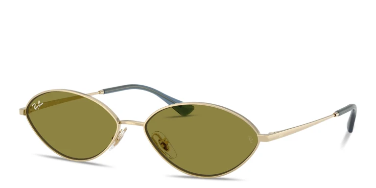 Shop Ray-Ban Kai Unisex Oval Sunglasses in Gold online.