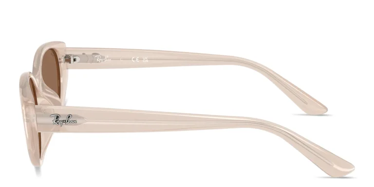 Shop Ray-Ban Logo Signature Unisex Pillow Sunglasses in Beige online.