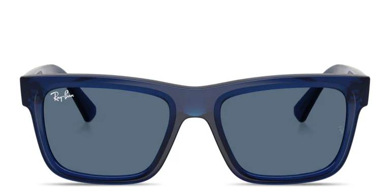 Shop Ray-Ban Junior Kids Rectangle Sunglasses in Blue online.