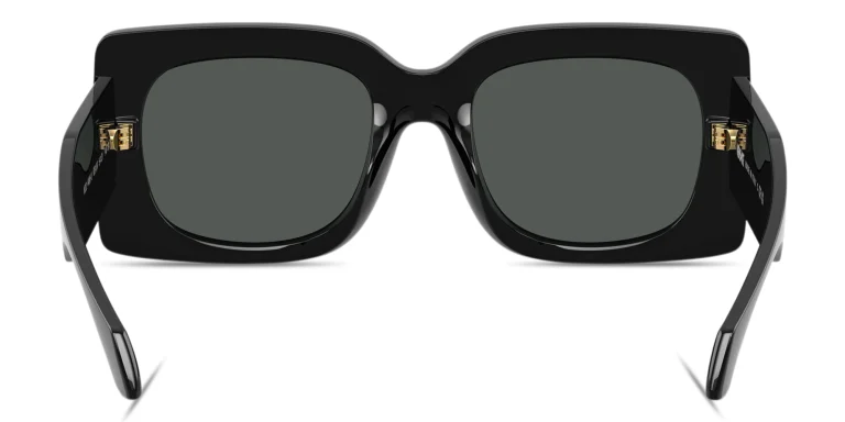 Shop VERSACE Logo Signature Oversized Square Sunglasses in Black online.