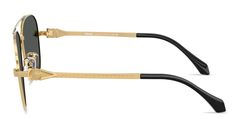 Shop VERSACE Avanti Pilot Sunglasses in Gold online.