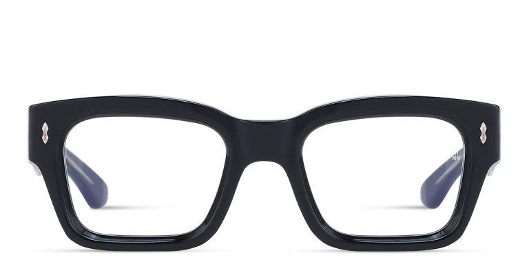 Shop JACQUES MARIE MAGE Suze Unisex Square Eyeglasses in Black online.