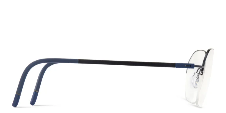 Shop Silhouette Dynamic Dawn Unisex Half-Rim Irregular Eyeglasses in Blue online.