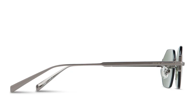 Shop EYE'M Rimless Irregular Sunglasses in Gunmetal online.