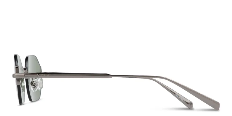 Shop EYE'M Rimless Irregular Sunglasses in Gunmetal online.