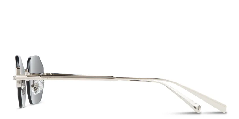 Shop EYE'M Rimless Irregular Sunglasses in Silver online.