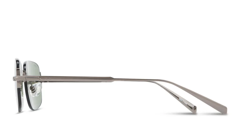 Shop EYE'M Rimless Rectangle Sunglasses in Gunmetal online.
