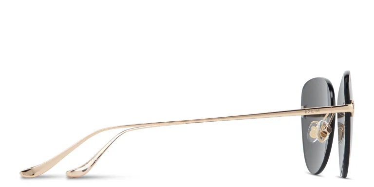 Shop EYE'M Rimless Cat-Eye Sunglasses in Gold online.