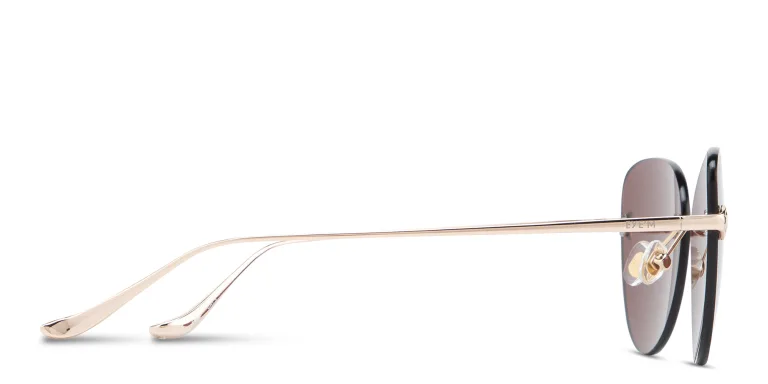 Shop EYE'M Rimless Cat-Eye Sunglasses in Gold online.