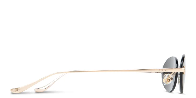 Shop EYE'M Rimless Oval Sunglasses in Gold online.