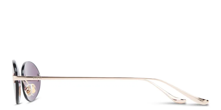 Shop EYE'M Rimless Oval Sunglasses in Gold online.