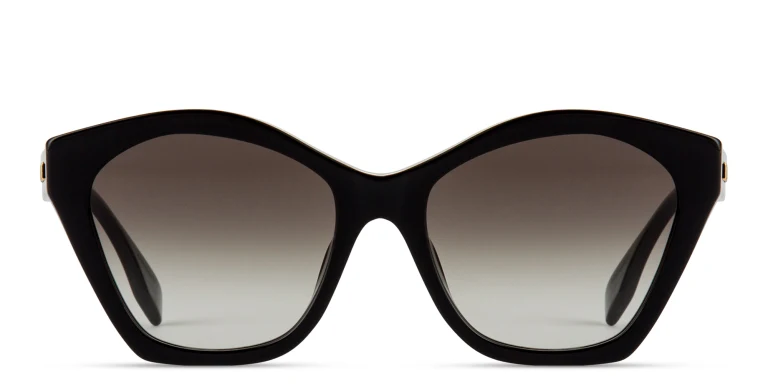 Shop FENDI Lettering Irregular Sunglasses in Black online.