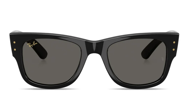 Shop Ray-Ban Mega Wayfarer Blacked Out Collection Unisex Square Sunglasses in Black online.