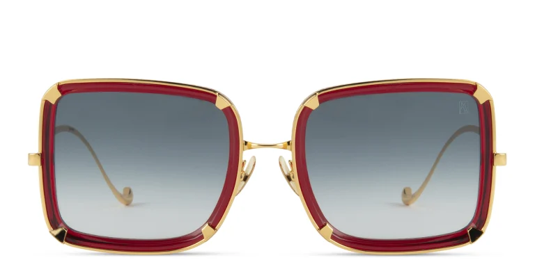Shop ANNA KARIN KARLSSON White Moon Limited 5th Edition Oversized Square Sunglasses in Red online.