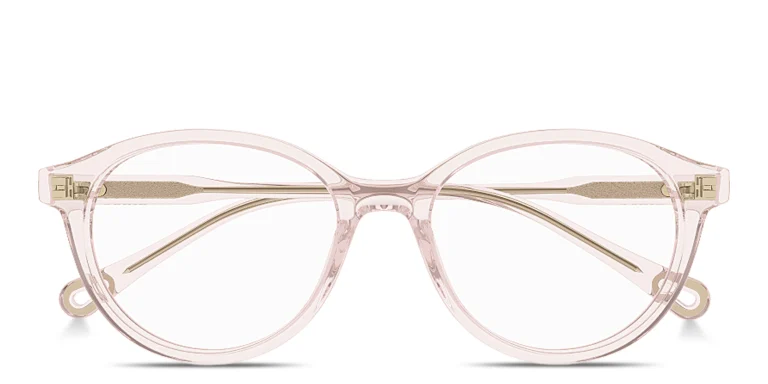 Shop Chloe Logo Signature Panthos Eyeglasses in Pink online.