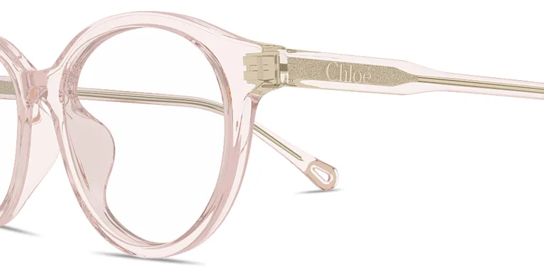 Shop Chloe Logo Signature Panthos Eyeglasses in Pink online.