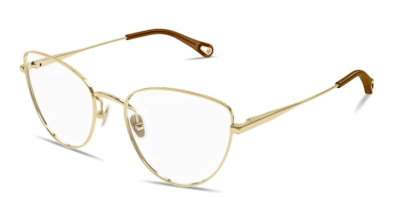 Shop Chloe Cat-Eye Eyeglasses in Gold online.
