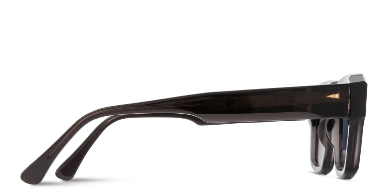 Shop AHLEM Rivoli Rectangle Sunglasses in Dark Light online.