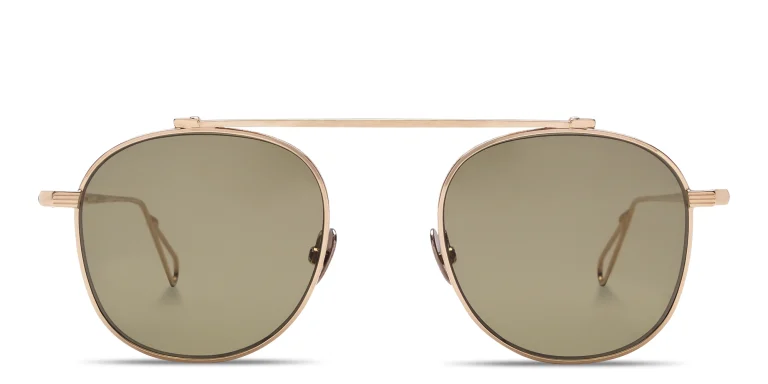 Shop AHLEM Belleville Unisex Panthos Sunglasses in Gold online.