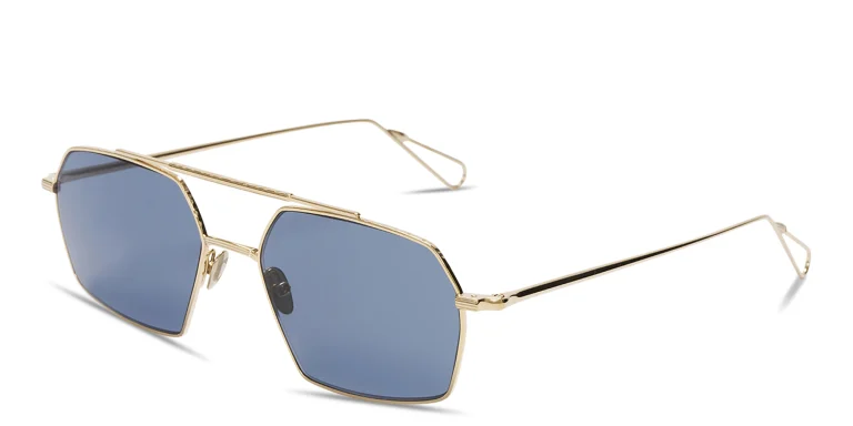 Shop AHLEM Haussmann Irregular Sunglasses in Gold online.