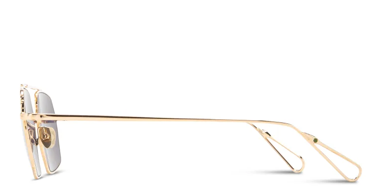 Shop AHLEM Haussmann Irregular Sunglasses in Gold online.