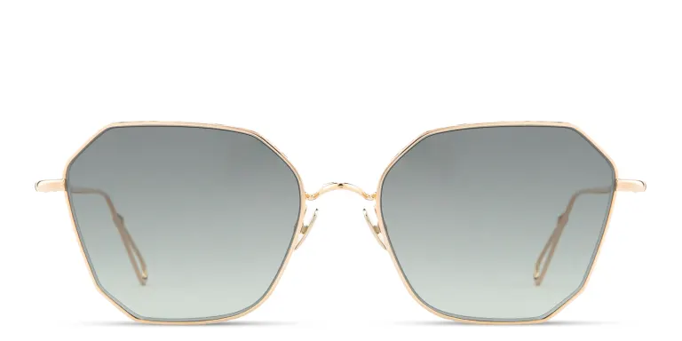 Shop AHLEM Marceline Irregular Sunglasses in Gold online.
