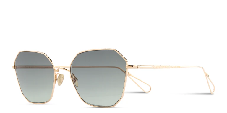 Shop AHLEM Marceline Irregular Sunglasses in Gold online.