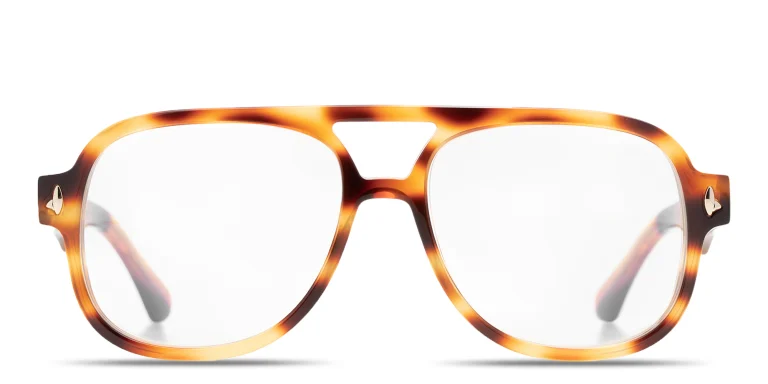 Shop SESTINI Undici Unisex Oversized Aviator Eyeglasses with Blue Light Filter in Havana online.