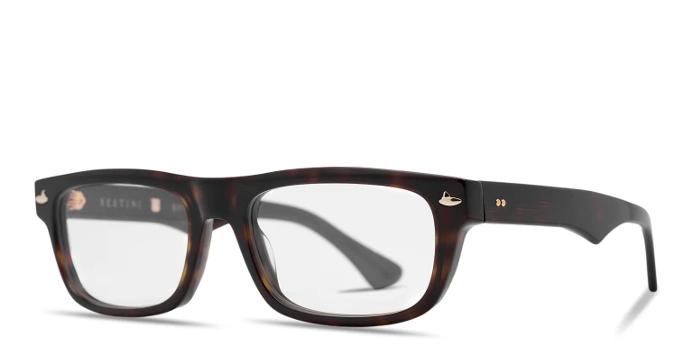 Shop SESTINI Quindici Unisex Wide Rectangle Eyeglasses with Blue Light Filter in Tortoise online.
