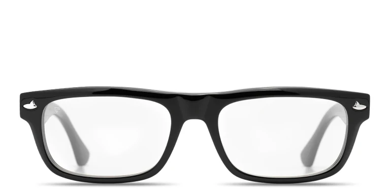 Shop SESTINI Quindici Unisex Wide Rectangle Eyeglasses with Blue Light Filter in Black online.